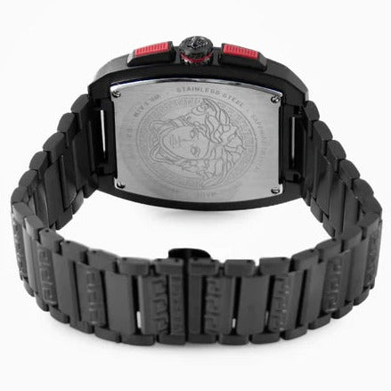 Versace Dominus Chronograph Quartz Black Dial Black Steel Strap Watch For Men - VE6H00623 Buy Now By Versace
