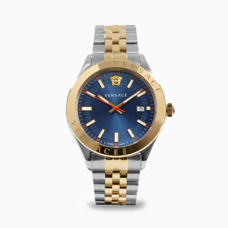 Versace Hellenyium Quartz Blue Dial Two Tone Steel Strap Watch for Men - VEVK00520 Buy Now By Versace