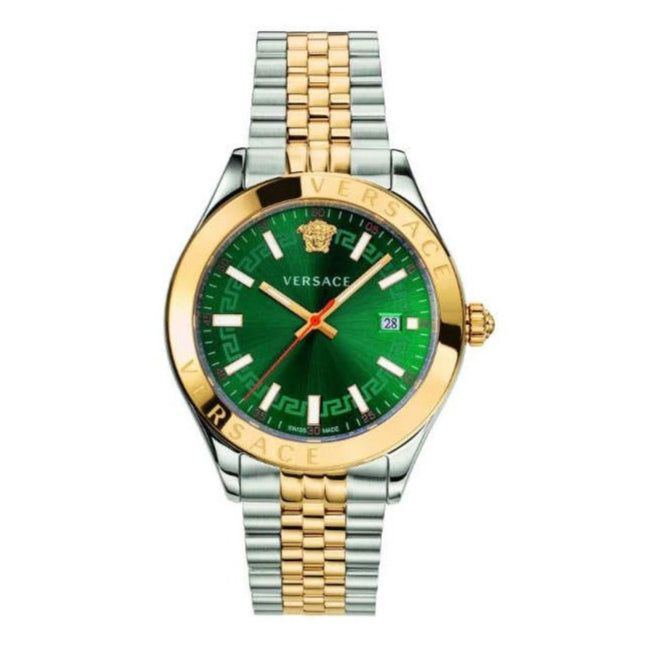 Versace Hellenium Green Dial Two Tone Steel Strap Watch for Men - VEVK00620 Buy Now By Versace