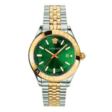 Versace Hellenium Green Dial Two Tone Steel Strap Watch for Men - VEVK00620 Buy Now By Versace