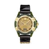 Versace Icon Active Chronograph Gold Dial Black Silicone Strap Watch For Men - VEZ700321 Buy Now By Versace