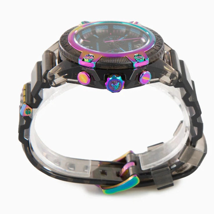 Versace Icon Active Chronograph Quartz Black Dial Black Steel Strap Watch For Men - VEZ701022 Buy Now By Versace