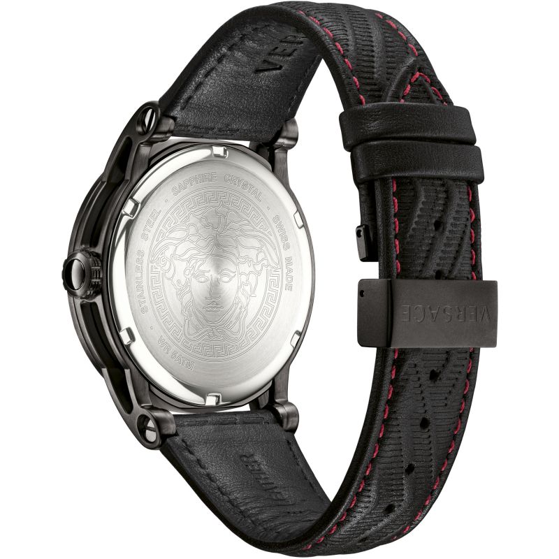 Versace Palazzo Empire Black Dial Black Leather Strap Watch for Men - VERD00218 Buy Now By Versace