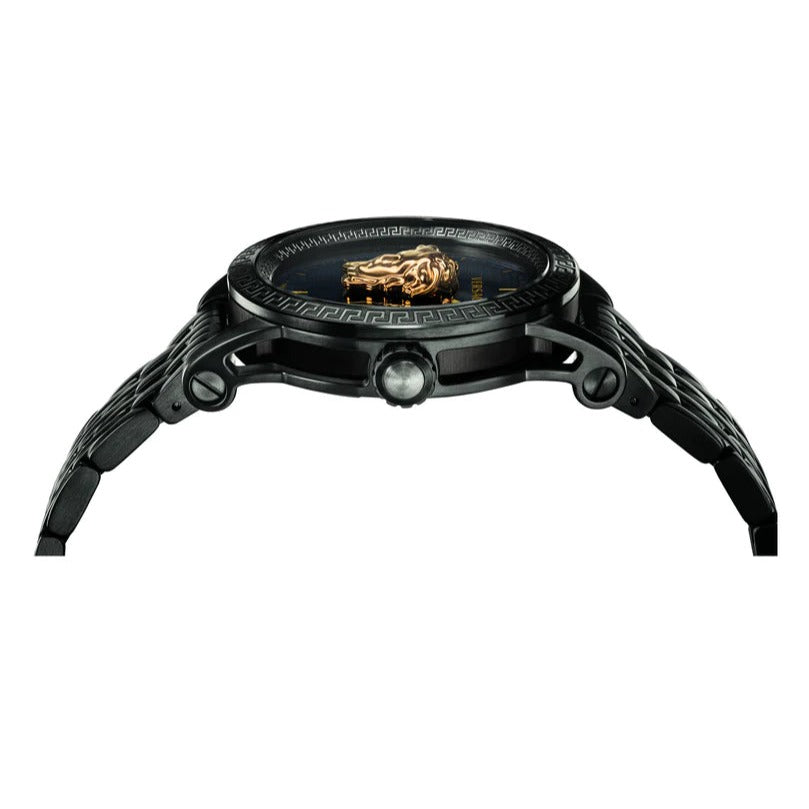 Versace Palazzo Empire Quartz Black Dial Black Steel Strap Watch For Men - VEDB00518 Buy Now By Versace