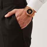 Versace Palazzo Empire Black Dial Rose Gold Steel Strap Watch for Men - VERD00718 Buy Now By Versace