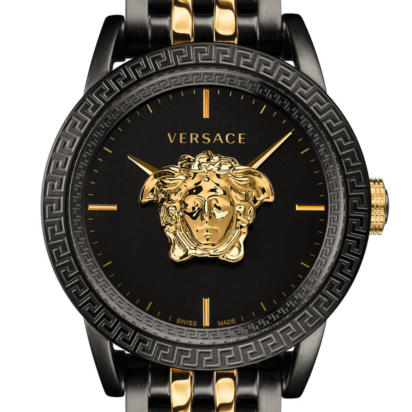 Versace Palazzo Empire Black Dial Two Tone Steel Strap Watch for Men - VERD01119 Buy Now By Versace