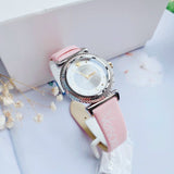 Versace V-Motif Silver Dial Pink Leather Strap Watch for Women - VERE00118 Buy Now By Versace