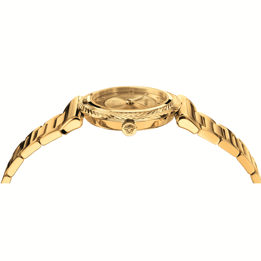 Versace V-Motif Gold Dial Gold Steel Strap Watch for Women - VERE00618 Buy Now By Versace