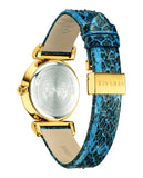 Versace V-Motif Vintage Logo Diamonds Blue Dial Blue Leather Strap Watch for Women - VERE01018 Buy Now By Versace