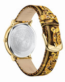 Versace V-Circle Black Dial Gold Leather Strap Watch for Women - VBP13017 Buy Now By Versace