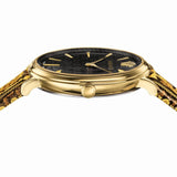 Versace V-Circle Black Dial Gold Leather Strap Watch for Women - VBP13017 Buy Now By Versace