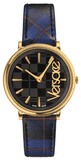 Versace V-Circle Black Dial Blue Leather Strap Watch for Women - VE8100218 Buy Now By Versace