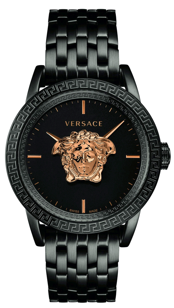 Versace Palazzo Empire Quartz Black Dial Black Steel Strap Watch For Men - VEDB00518 Buy Now By Versace