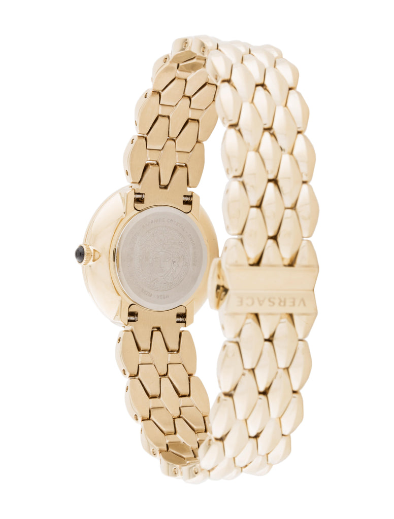Versace V Flare Diamonds Silver Dial Gold Steel Strap Watch for Women - VEBN00918 Buy Now By Versace