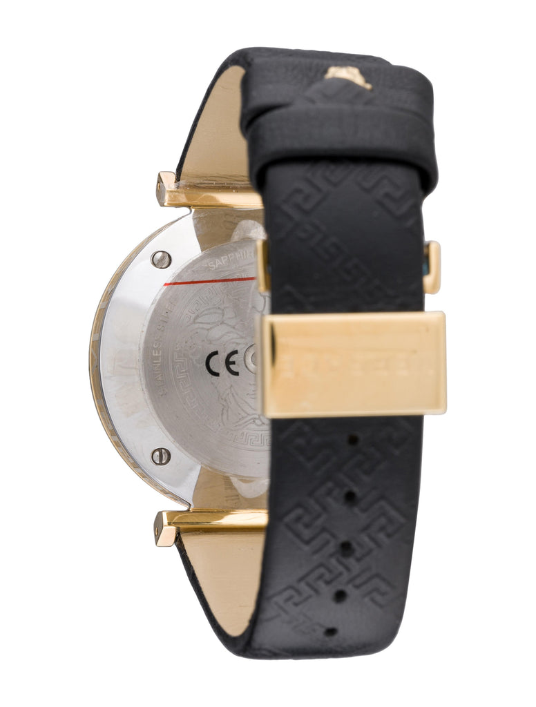 Versace V-Twist Black Dial Black Leather Strap Watch for Women - VELS00619 Buy Now By Versace