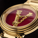Versace Virtus Mini Quartz Red Dial Gold Steel Strap Watch For Women - VET300321 Buy Now By Versace