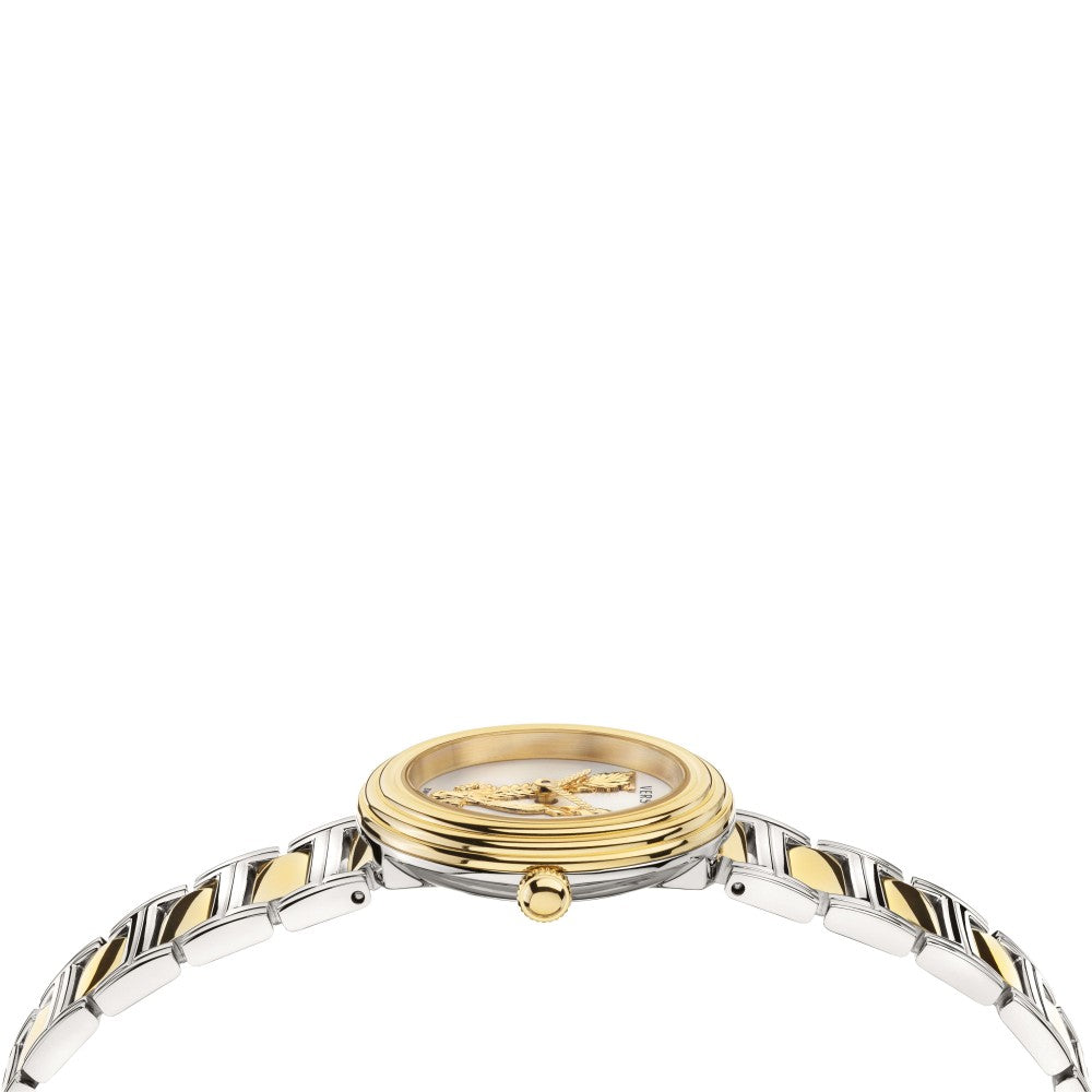 Versace Virtus Quartz White Dial Two Tone Steel Strap Watch For Women - VET300721 Buy Now By Versace
