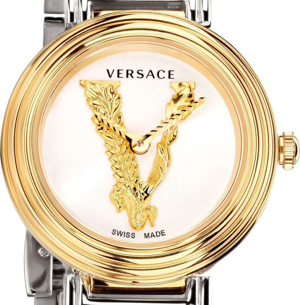 Versace Virtus Quartz White Dial Two Tone Steel Strap Watch For Women - VET300721 Buy Now By Versace