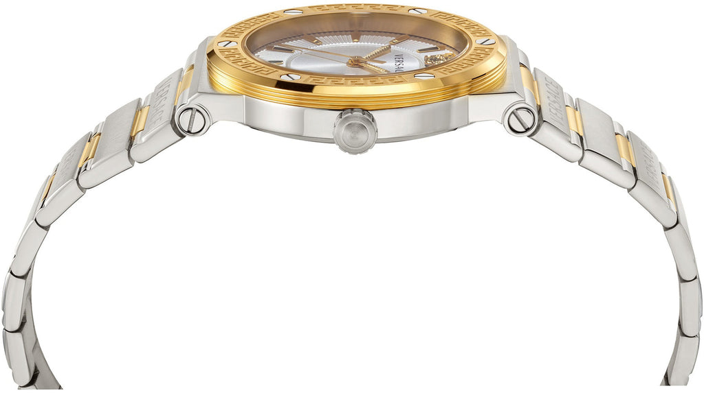 Versace Hellenyium Green Dial Two Tone Steel Strap Watch for Women - VEVH00620 Buy Now By Versace