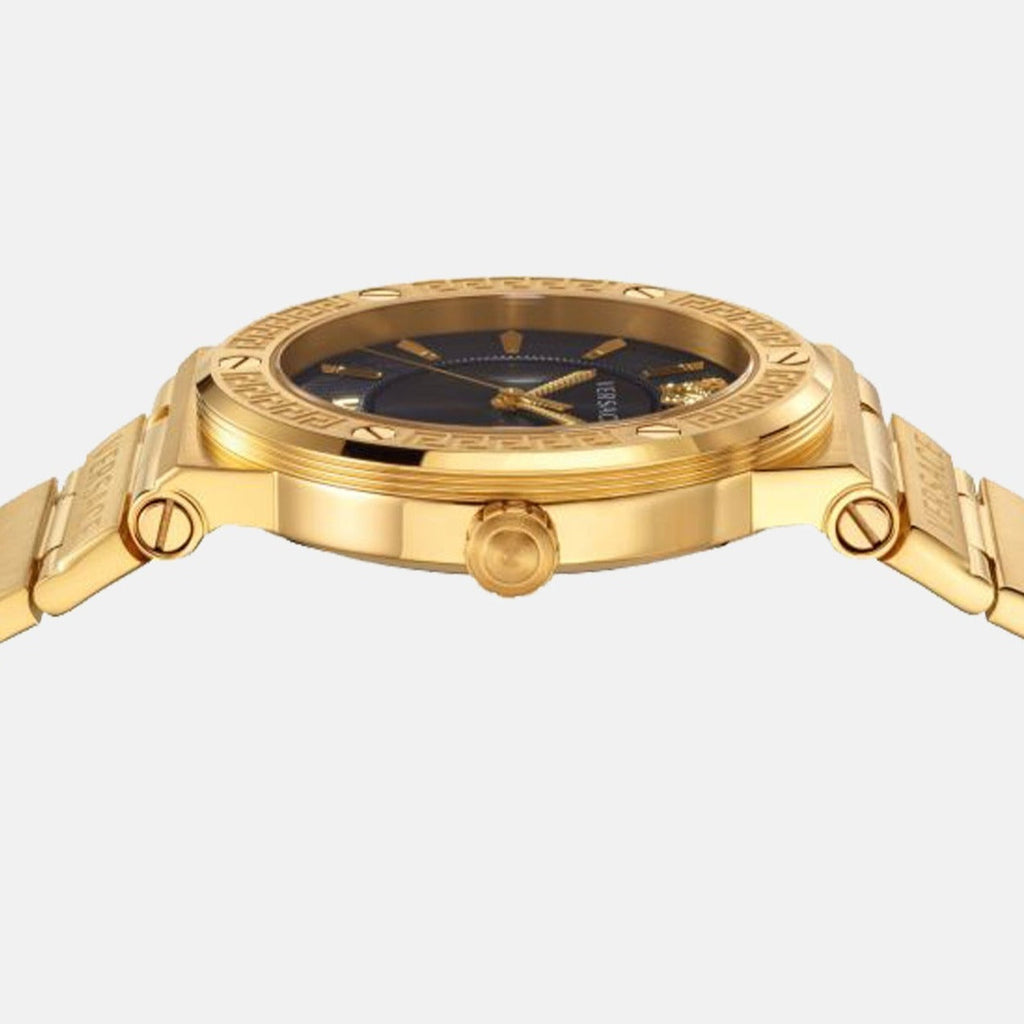 Versace Greca Black Dial Gold Steel Strap Watch for Women - VEVH00820 Buy Now By Versace