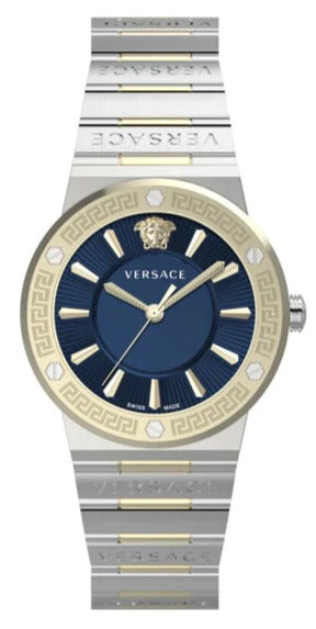 Versace Greca Quartz Blue Dial Silver Steel Strap Watch for Women - VEVH01120 Buy Now By Versace