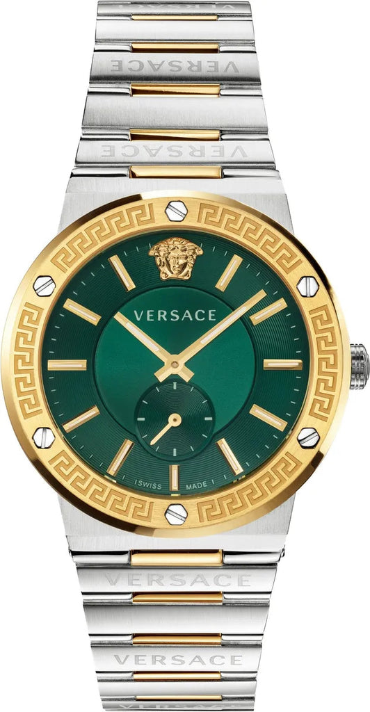 Versace Hellenyium Quartz Green Dial Silver Steel Strap Watch For Men - VEVK00420 Buy Now By Versace