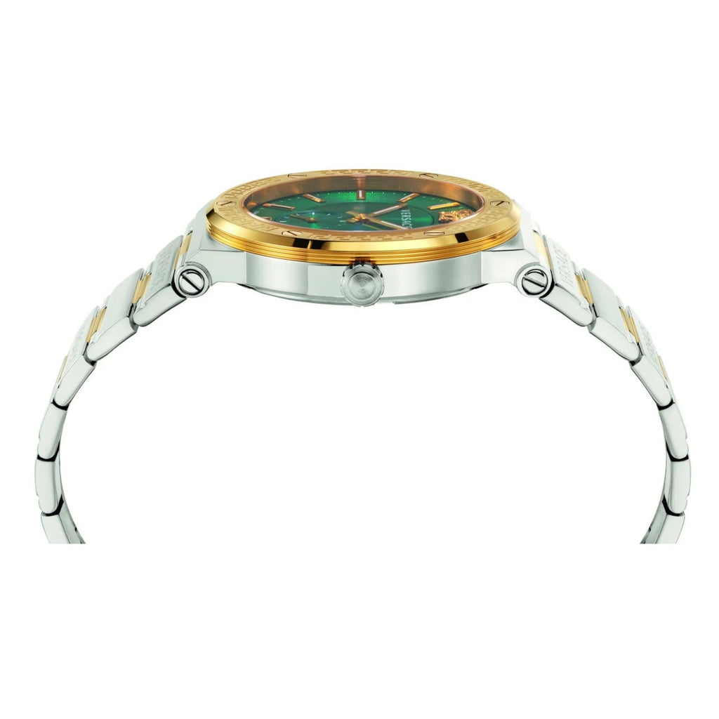 Versace Hellenyium Quartz Green Dial Silver Steel Strap Watch For Men - VEVK00420 Buy Now By Versace