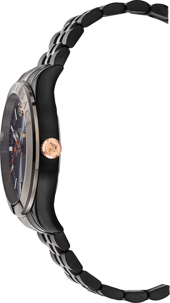 Versace Hellenyium Analog Black Dial Black Steel Strap Watch For Men - VEVK00320 Buy Now By Versace