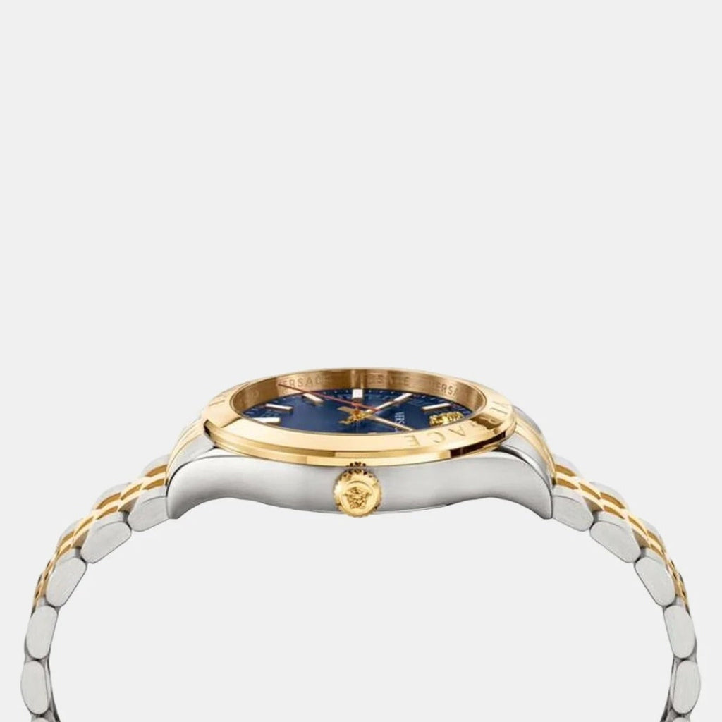 Versace Hellenyium Quartz Blue Dial Two Tone Steel Strap Watch for Men - VEVK00520 Buy Now By Versace