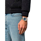 Versace Hellenyium Quartz Blue Dial Two Tone Steel Strap Watch For Men - VEVK00520 Buy Now By Versace