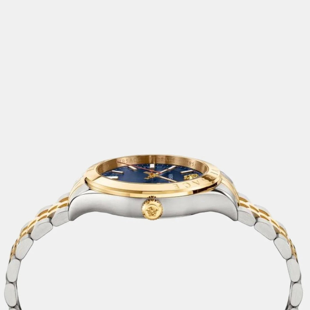 Versace Hellenyium Quartz Blue Dial Two Tone Steel Strap Watch For Men - VEVK00520 Buy Now By Versace