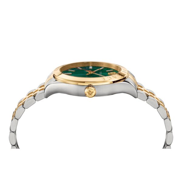 Versace Hellenium Green Dial Two Tone Steel Strap Watch for Men - VEVK00620 Buy Now By Versace