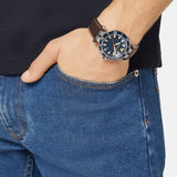 Versace Greca Sport Analog Blue Dial Brown Leather Strap Watch For Men - VEZ300121 Buy Now By Versace