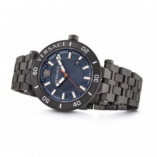 Versace Greca Sport Quartz Black Dial Black Steel Strap Watch For Men - VEZ300621 Buy Now By Versace