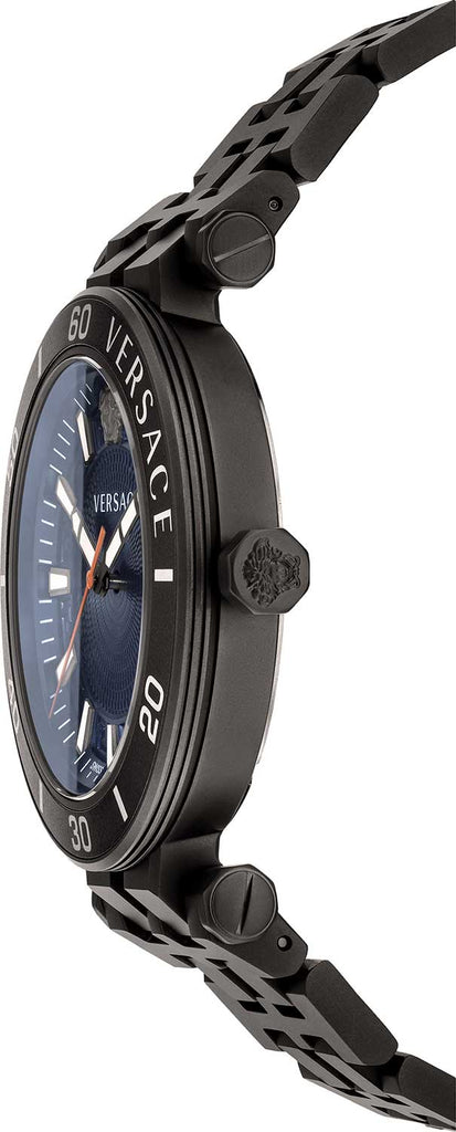 Versace Greca Sport Quartz Black Dial Black Steel Strap Watch For Men - VEZ300621 Buy Now By Versace