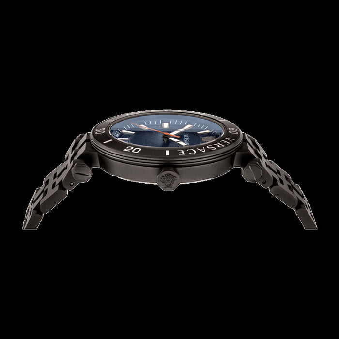 Versace Greca Sport Quartz Black Dial Black Steel Strap Watch For Men - VEZ300621 Buy Now By Versace