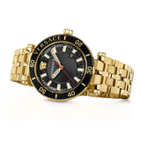 Versace Greca Sport Quartz Black Dial Gold Steel Strap Watch for Men - VEZ300721 Buy Now By Versace