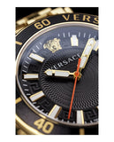 Versace Greca Sport Quartz Black Dial Gold Steel Strap Watch for Men - VEZ300721 Buy Now By Versace