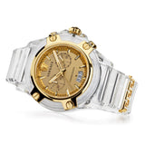 Versace Icon Active Chronograph Gold Dial White Silicone Strap Watch for Men - VEZ700121 Buy Now By Versace