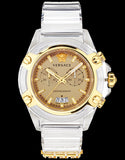 Versace Icon Active Chronograph Gold Dial White Silicone Strap Watch for Men - VEZ700121 Buy Now By Versace