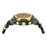Versace Icon Active Chronograph Gold Dial Black Silicone Strap Watch For Men - VEZ700321 Buy Now By Versace