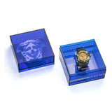 Versace Icon Active Chronograph Gold Dial Black Silicone Strap Watch For Men - VEZ700321 Buy Now By Versace