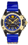 Versace Icon Active Chronograph Black Dial Blue Rubber Strap Watch For Men VEZ700521 Buy Now By Versace