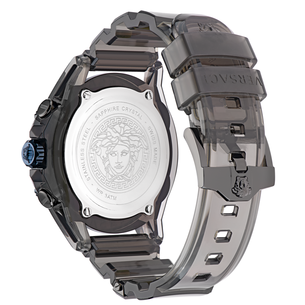 Versace icon Active Chronograph Black Dial Black Silicone Strap Watch For Men - VEZ700622 Buy Now By Versace