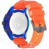 Versace Icon Active Chronograph Quartz Blue Dial Orange Rubber Strap Watch For Men - VEZ700922 Buy Now By Versace