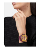 Versace Icon Active Chronograph Quartz Gold Dial Red Leather Strap Watch For Men - VEZ701222 Buy Now By Versace