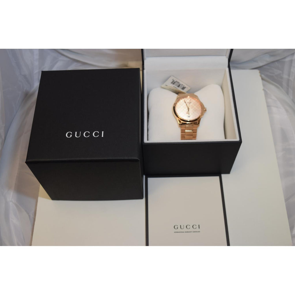 Gucci G Timeless Quartz Gold Dial Gold Steel Strap Watch For Women - YA126482 Buy Now By Gucci