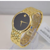 Movado Veturi Black Dial Gold Steel Strap Watch for Women - 0606935 Buy Now By Movado