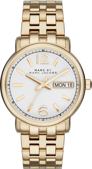 Marc Jacobs Fergus White Dial Gold Steel Strap Watch for Women - MBM8647 Buy Now By Marc Jacobs