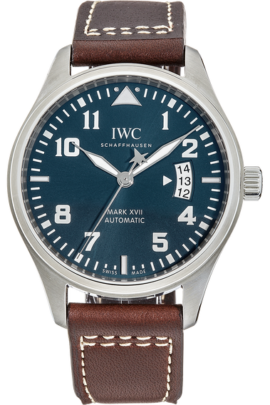 IWC Pilots Watch Mark XVII Edition Le Petit Prince Blue Dial Brown Leather Strap Watch for Men - IW326506 Buy Now By IWC